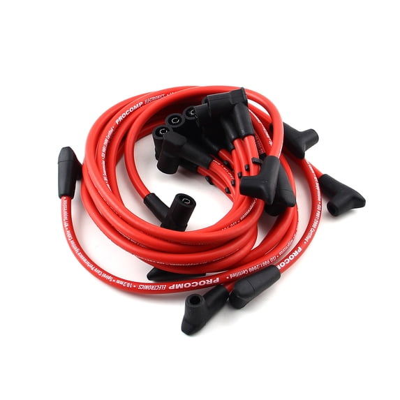 Speedmaster PCE390.1003.03 Universal 90 Deg to 90 Deg Over Covers Female Red Spark Plug Wires Suits Compatible with Chevy