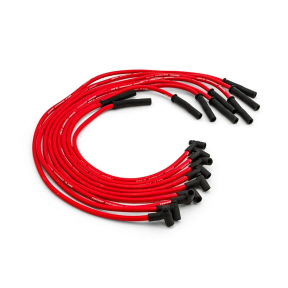 Speedmaster PCE390.1024.03 Universal 90 Deg to Straight - Male - Red Spark Plug Wires (Suits Compatible with Ford)
