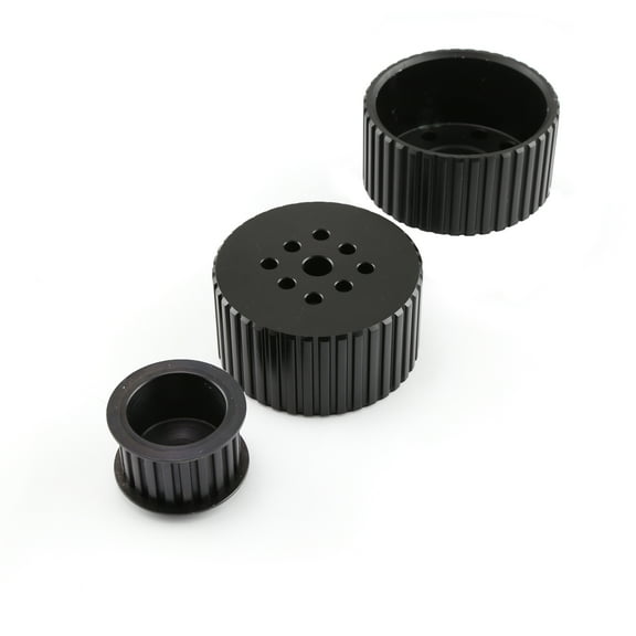 Speedmaster PCE415.1013.02 Short Gilmer Crank Alternator and Water Pump Pulleys Only - Black