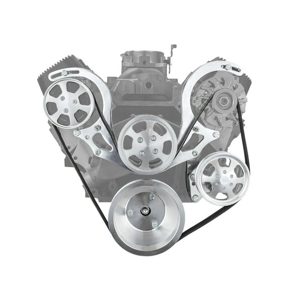 Speedmaster PCE415.1020.01 Compatible with Chevy BBC 454 Aluminum Complete Serpentine Engine Pulley Kit - Polished
