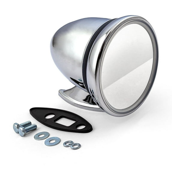 Speedmaster PCE419.1003 Universal 4" Classic Gt Racing Bullet Style Rear View Mirror Only (Two Bolt)