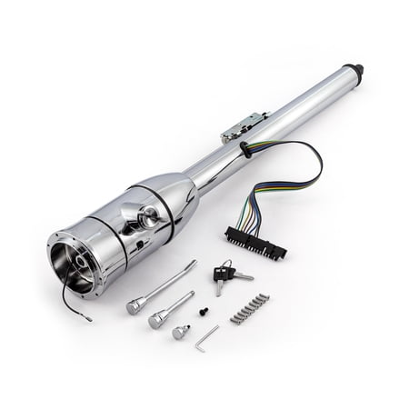 Speedmaster PCE423.1004 32" Floor Shift Tilt Steering Column With Ignition Keys & Steering Wheel Adapter