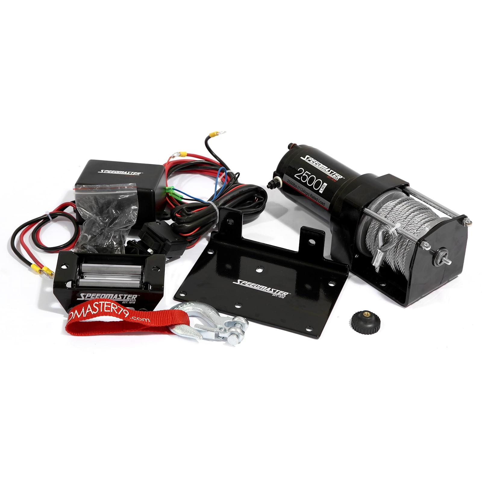 Speedmaster PCE553.1001 2500lbs / 1130kgs 12V Electric ATV Winch Kit w ...