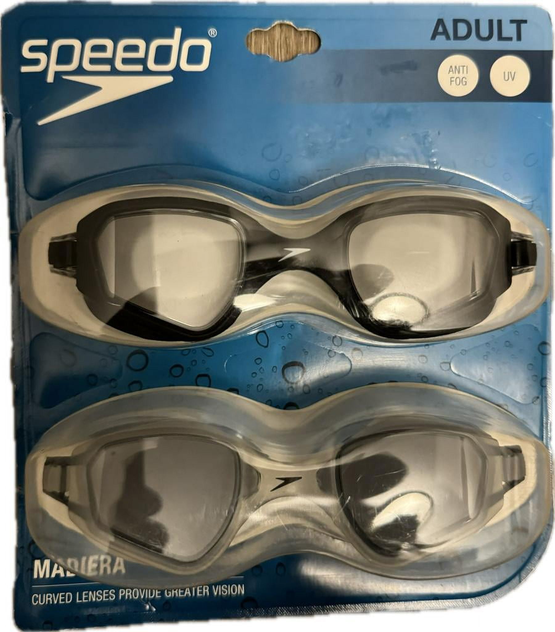 Speedo Adult GOGGLES MADIERA CURVED LENSES ANTI FOG,UV