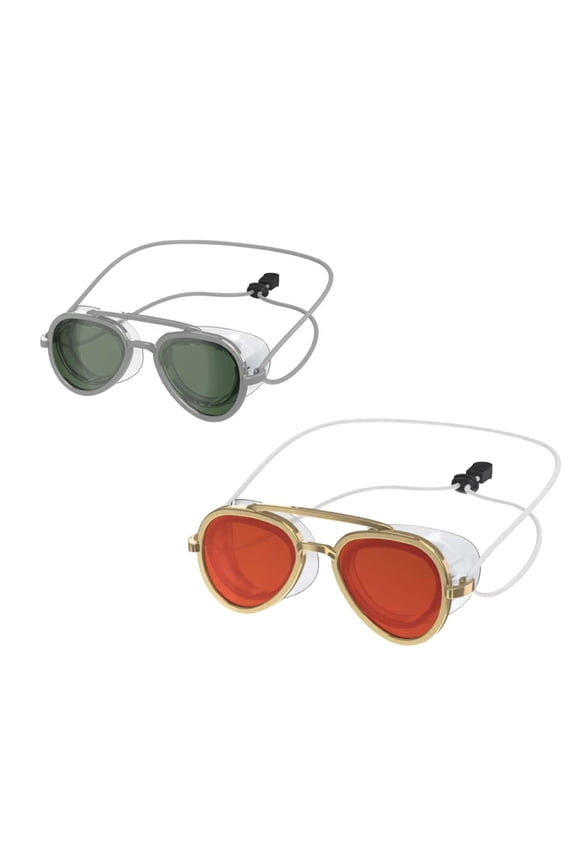 Adult Sunny G Mariner Mirrored Swim Goggles 2-Pack – Red/Gold & Olive Green, Anti-Fog, UV Protection, Adjustable Comfee Strap, Pool & Beach Essentials
