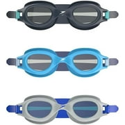 Speedo Adult Swim Goggles 3-Pack – Anti-Fog Lenses, 100% UV Protection, Leak-Proof Fit, Comfortable Split Strap, Ages 15+ (Men)