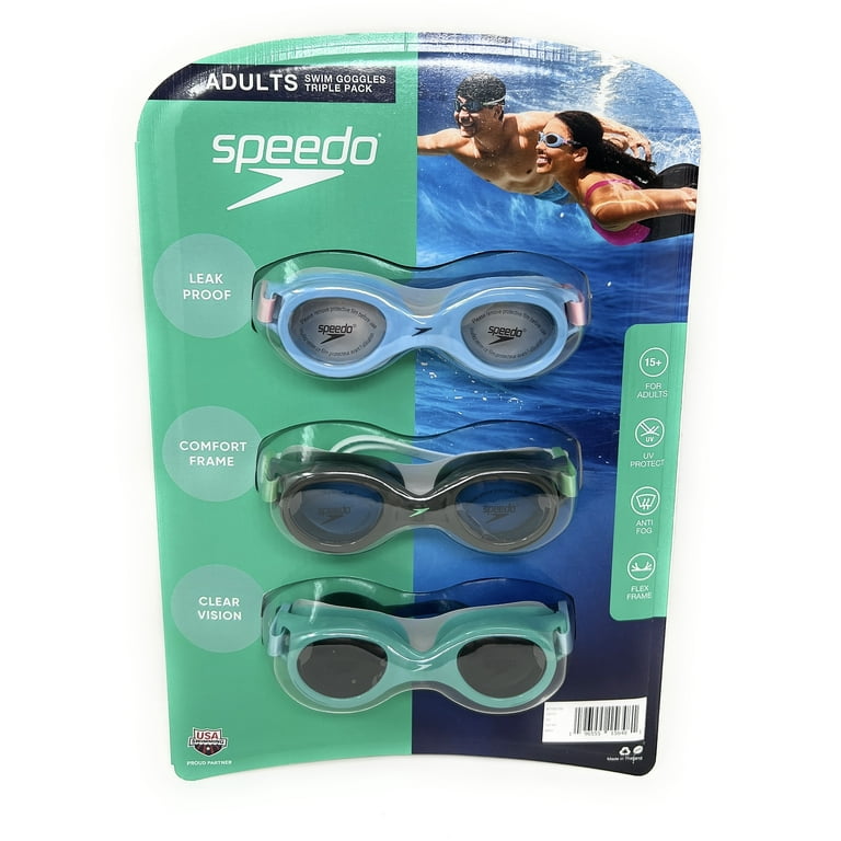 Speedo Multipack Adult Swim Goggles in Blue, Gray, Teal with UV