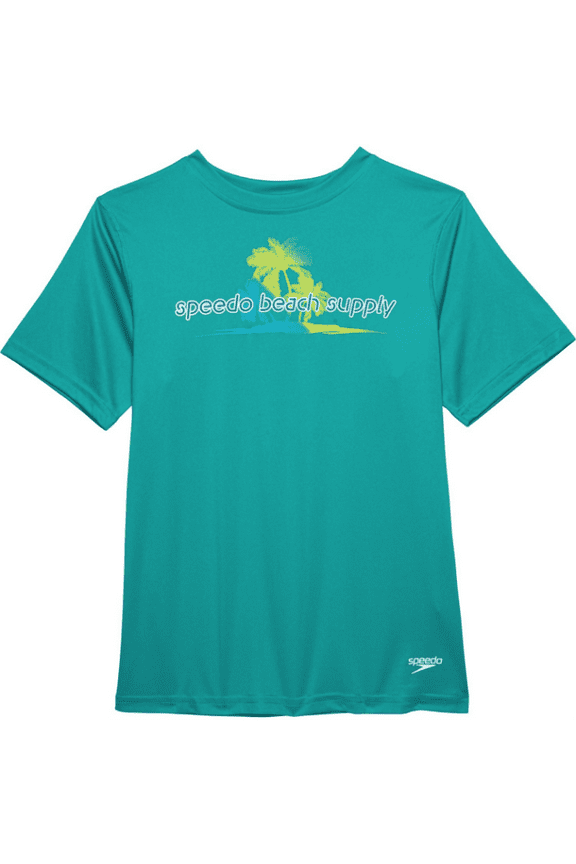 Big Boys Graphic Swim Shirt - UPF 50+ Short Sleeve - Medium