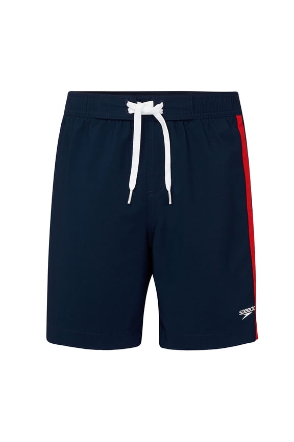 Boy's Solid Colorblock Stripe Boardshort with Comfort Brief Liner, Sizes XXS-XL