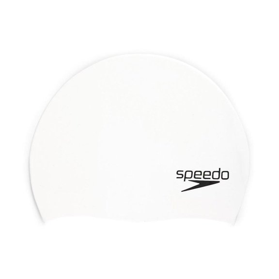 Speedo Unisex Elastomeric Swim Cap, White, One Size