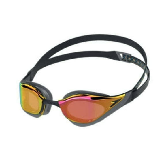 Speedo Fastskin Pure Focus Mirrored Goggles, Black Cool Grey/Ruby