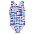 thumbnail image 1 of Speedo Girl's Racerback Sport Splice One Piece Swimsuit (Multi Pink, L-12/14), 1 of 1