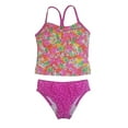 thumbnail image 1 of Speedo Girl's Sporty Splice Tankini 2 Piece Swimsuit 14, Pink/Pineapple, 1 of 2