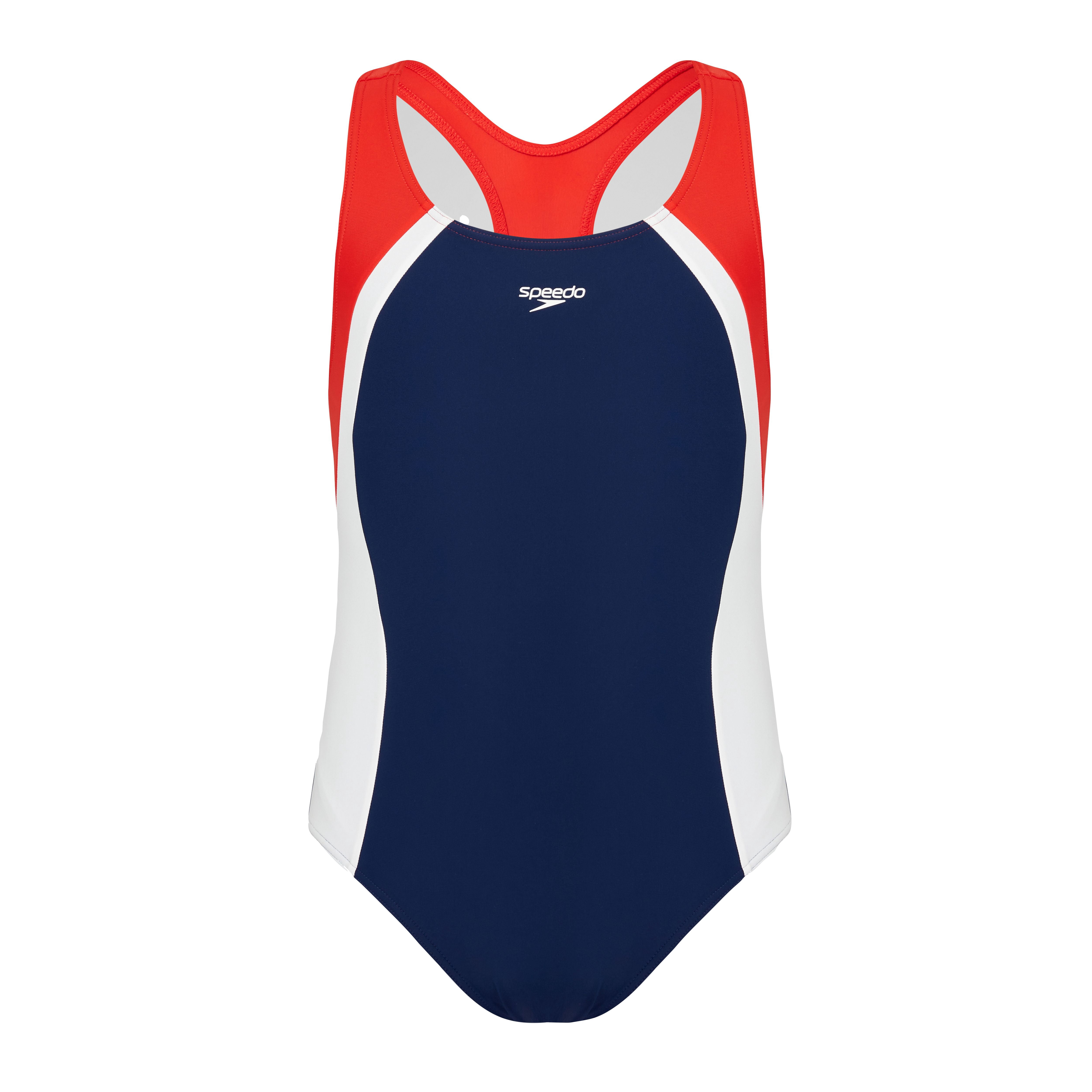 Girls Solid Spilced Colorblock One Piece, Sizes XXS-XL