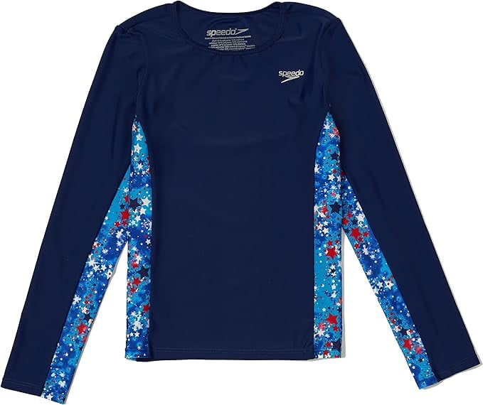 Speedo Kids' Long Sleeve Printed Rashguard Blue Online in Dubai & UAE -SSS