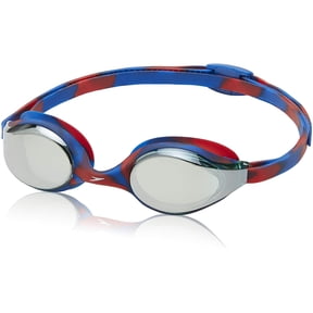 Speedo Hyper Flyer Mirrored Swim Goggle, Navy Red/Grey