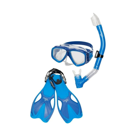 Speedo Junior MSF Snorkel Set - Blue/Clear S/M