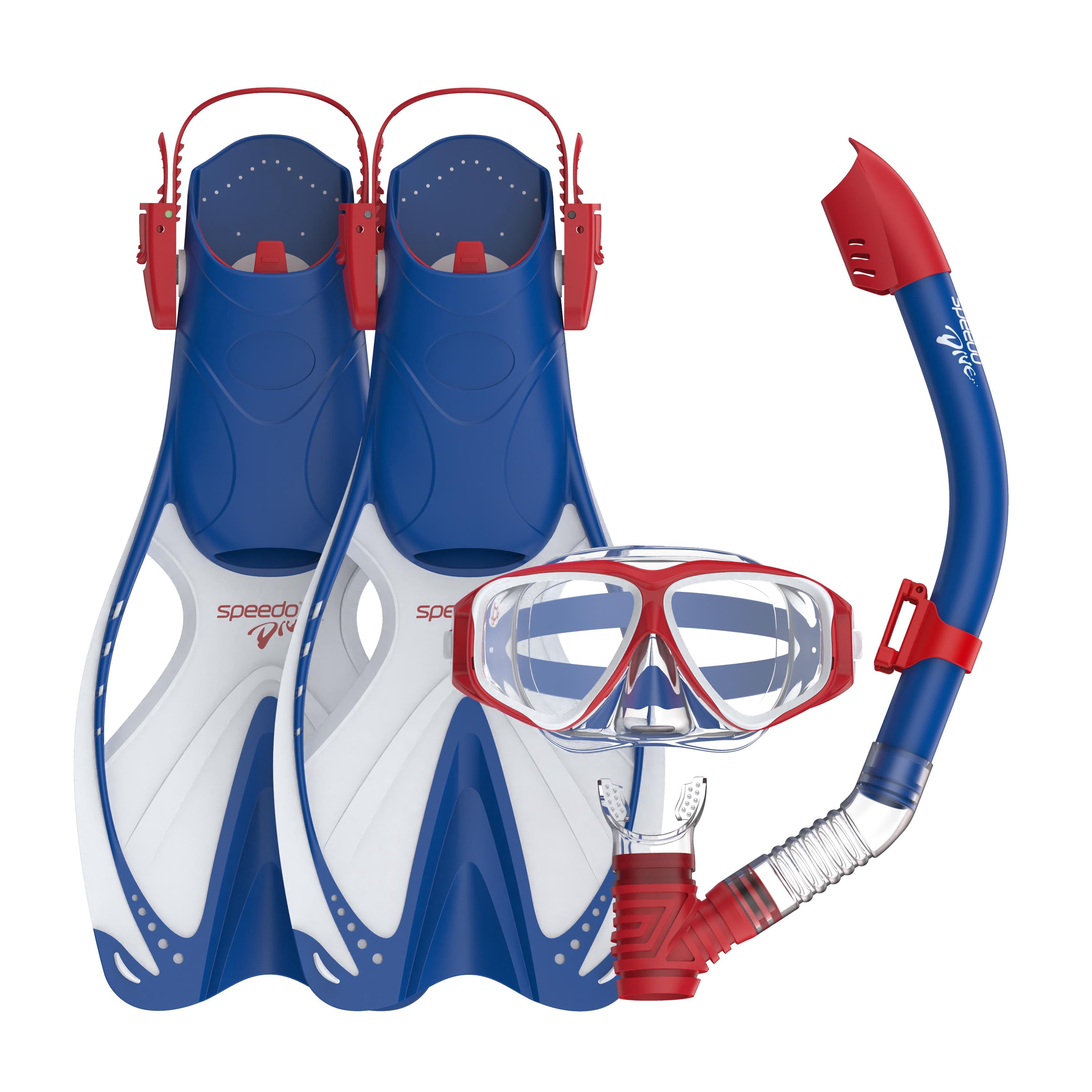 Speedo Junior Riptide Mask, Snorkel and Fin Set with Anti‑Fog and UV Protection, Small/Medium, Ages 6–12