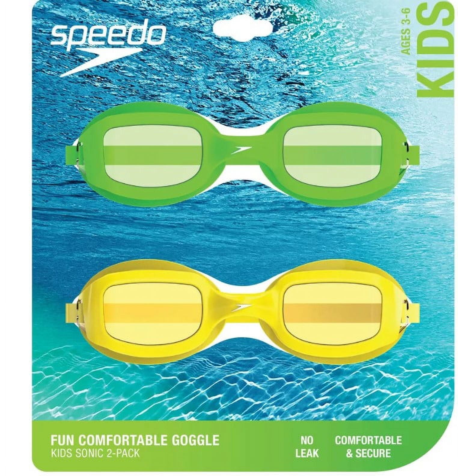 Speedo Kids' 2pk Sonic Swim Goggles for Ages 3-6 - Yellow/Green