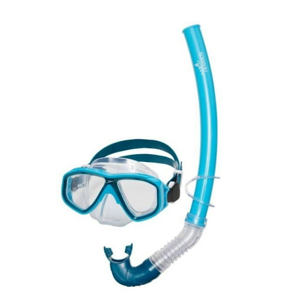 Speedo Kids' Surf Gazer Mask + Snorkel Set, Blue/Atoll Clear