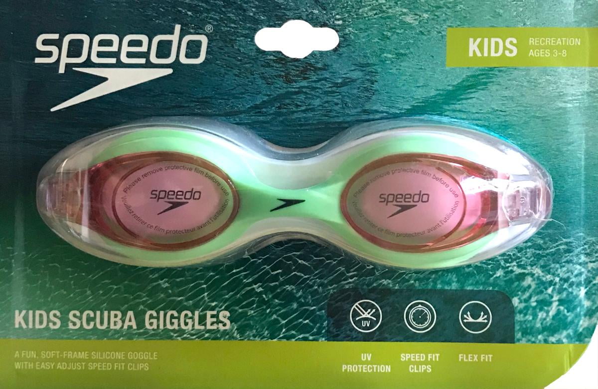Speedo Kids Swim Goggle Scuba Giggles Ages 3 8 Mint Vermillion