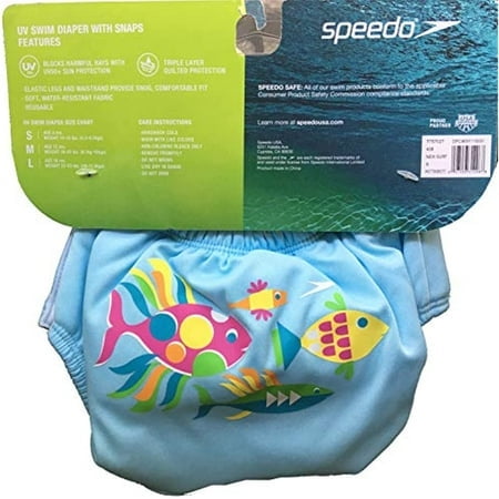 Speedo Kids UV Swim Diaper with Snaps Small New Surf Blue