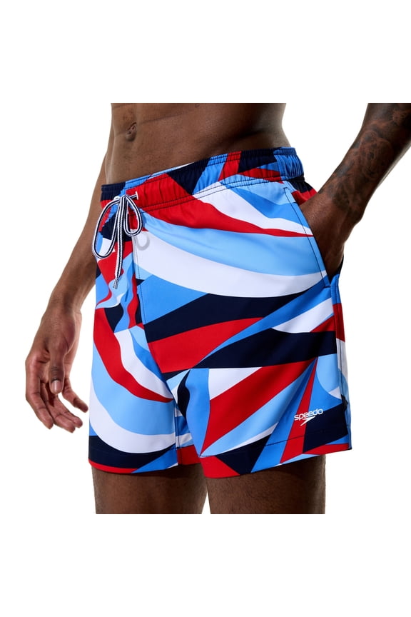 Men's 5.5" Printed Volley with Comfort Brief Liner, Sizes S-XXL
