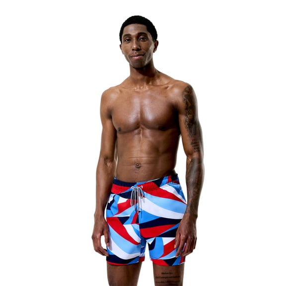 Speedo Men's 5.5" Printed Volley with Comfort Brief Liner, Sizes S-XXL