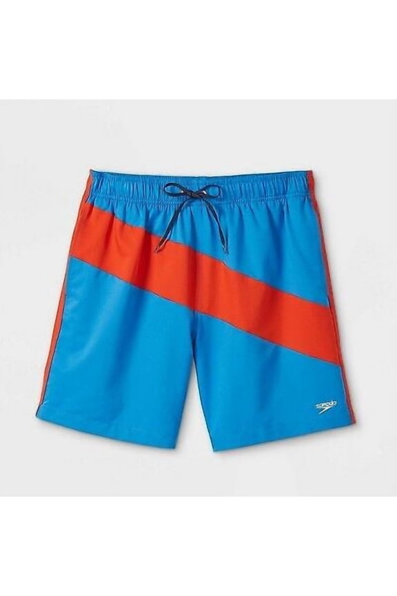 Men's 7.5" Volley Colorblock Swim Trunks - Red - Size XL