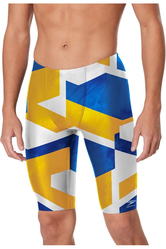 Men's Glimmer Jammer Swimsuit (Blue/Gold, 30)
