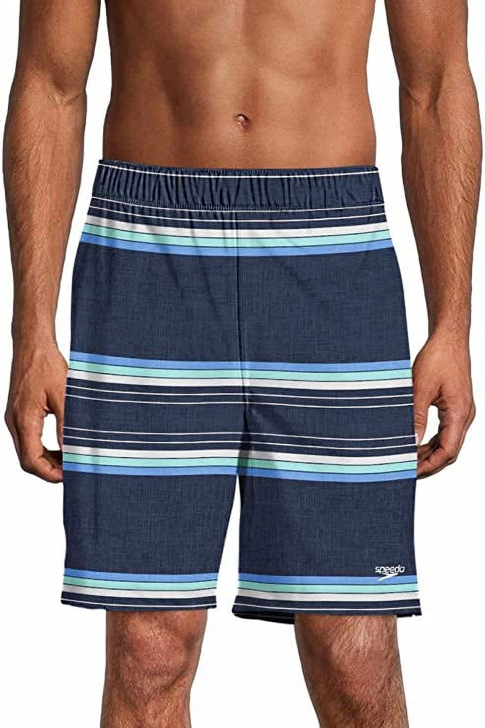 Speedo Men's Hydro Tech Volley Swim Shorts (Peacoat Stripe, Medium