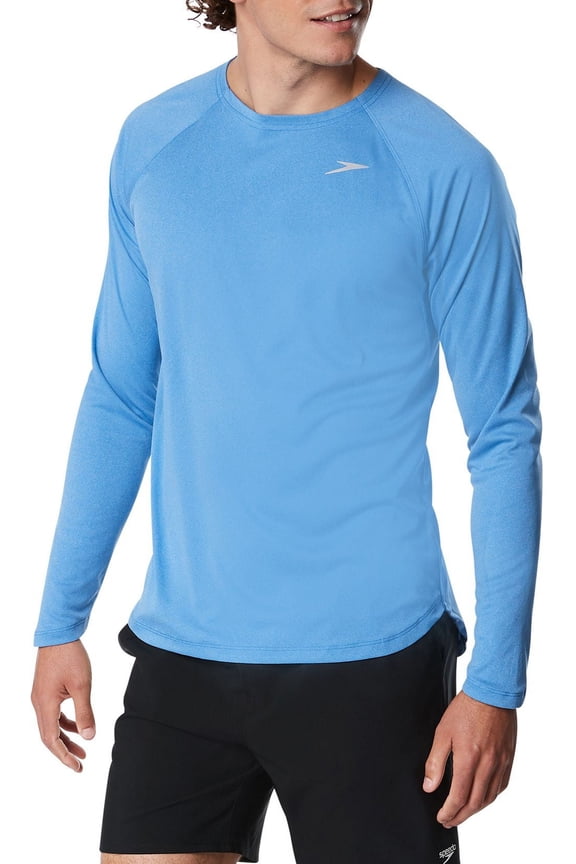 Men's Long Sleeve Swim Shirt (Turkish Heather, XXL)