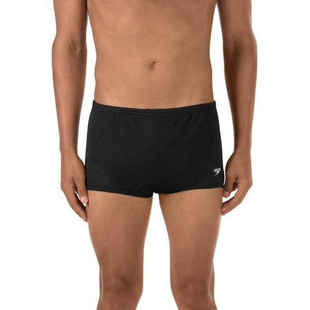 Speedo Men's Poly Mesh Square Leg Training Suit, Black, 30