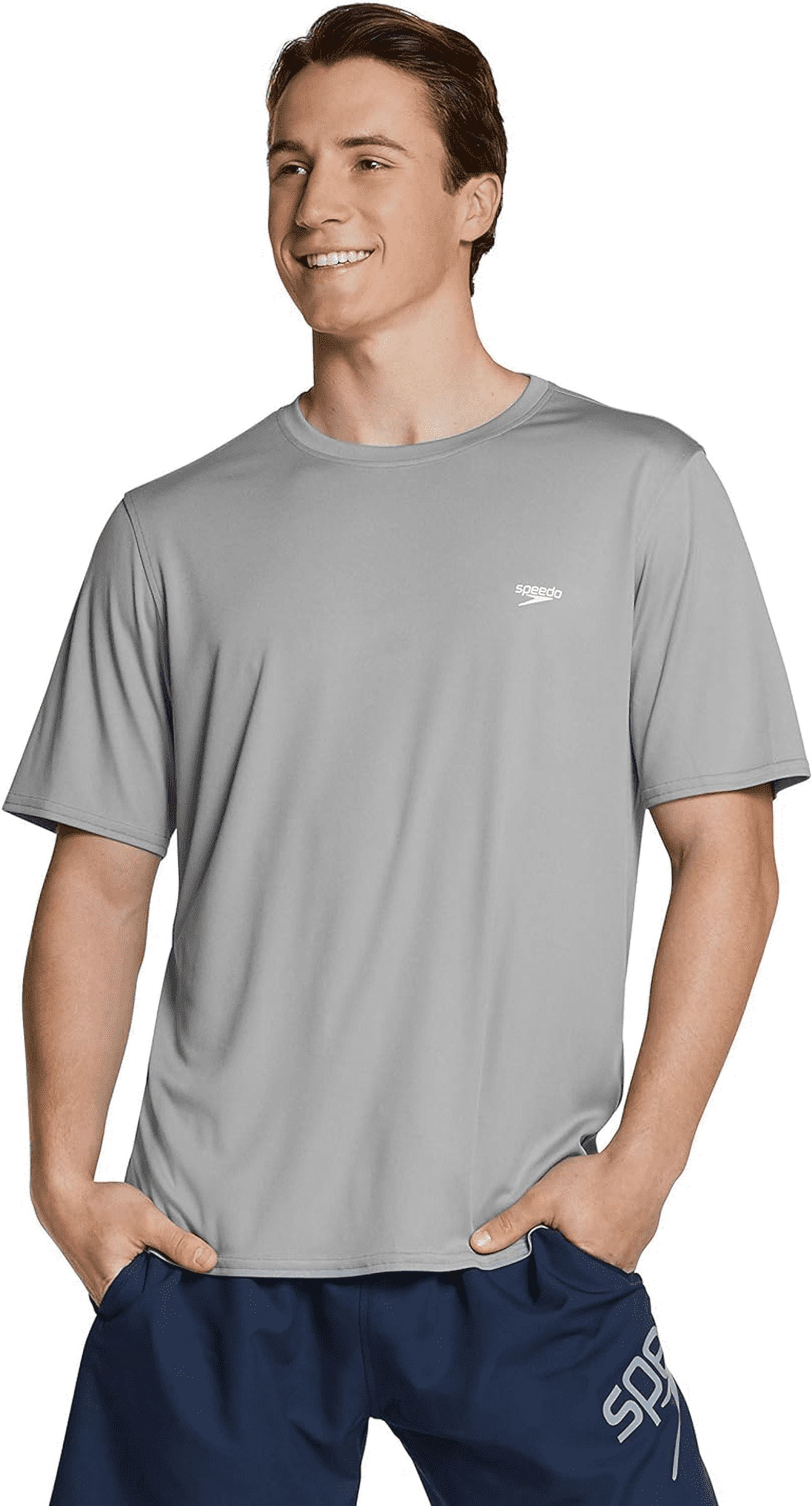 Speedo Men's Rash Guard Swim Shirt - (Gray, XLarge) - Walmart.com