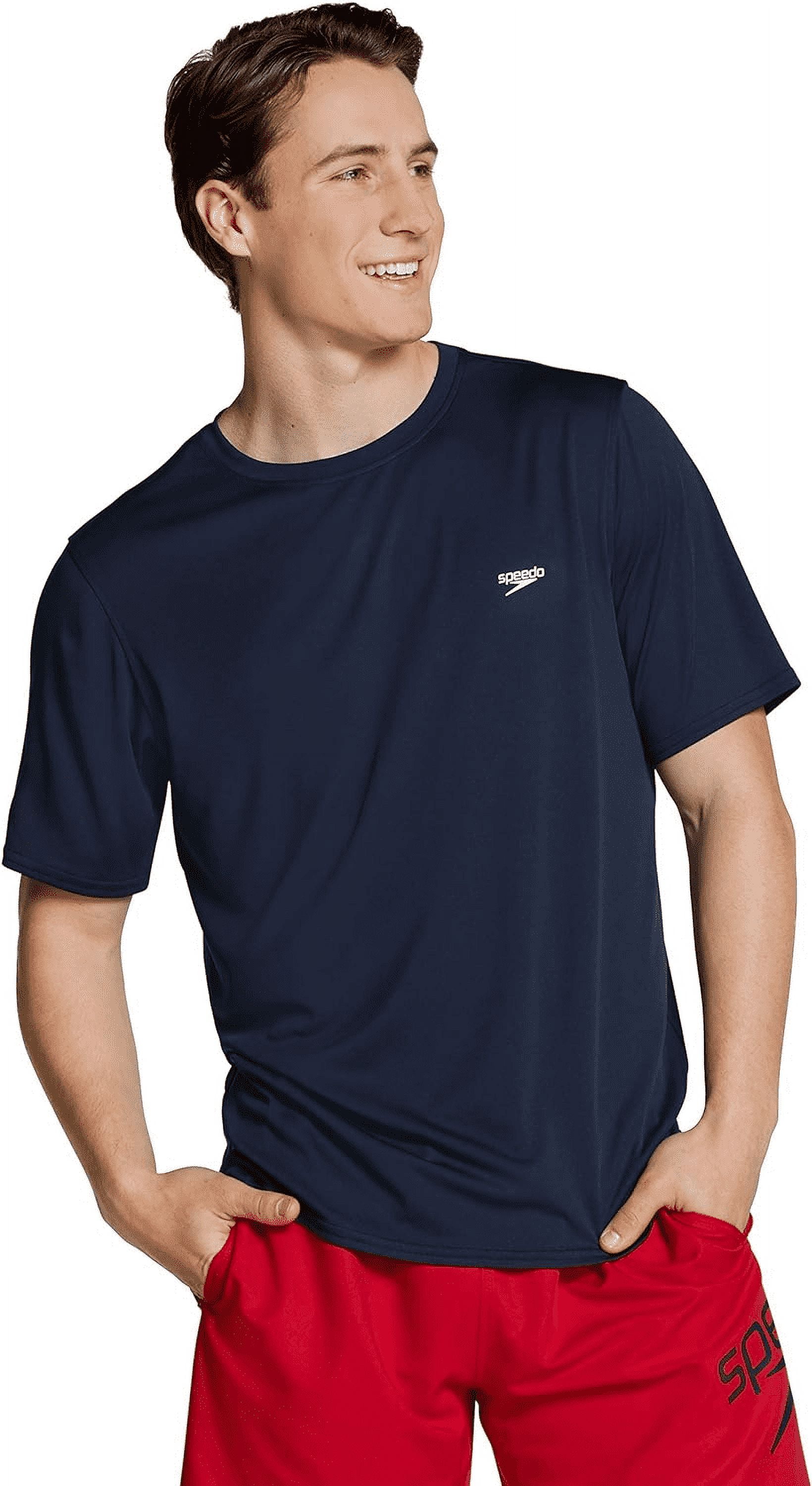Speedo Men's Rash Guard Swim Shirt - (Navy, Small) - Walmart.com