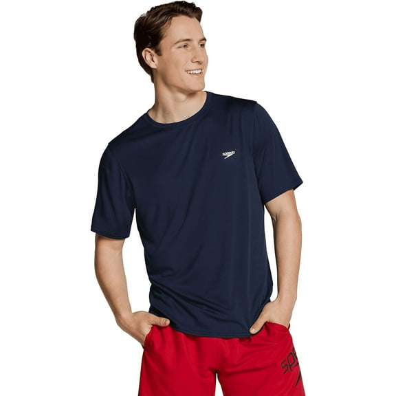 Speedo Men's Rash Guard Swim Shirt - (Navy, Small)