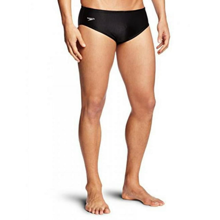 Speedo Men s Solid Lycra Brief Swimsuit Black 36