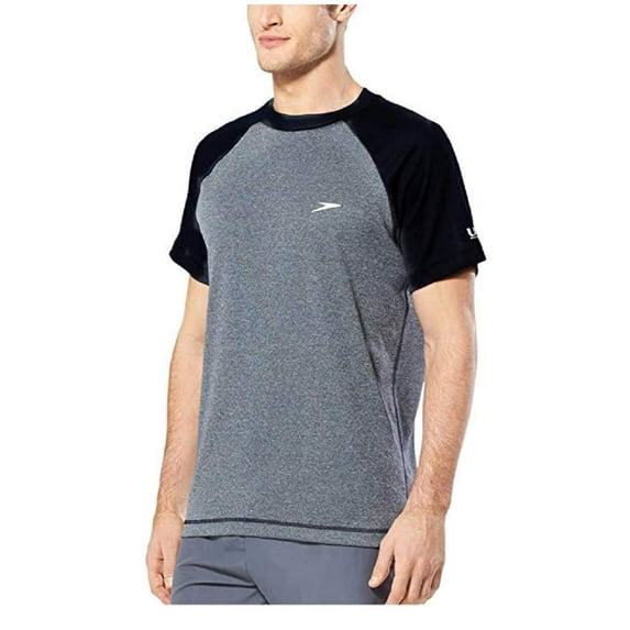 Speedo Men's Sun Protection Tee (Black, Small)