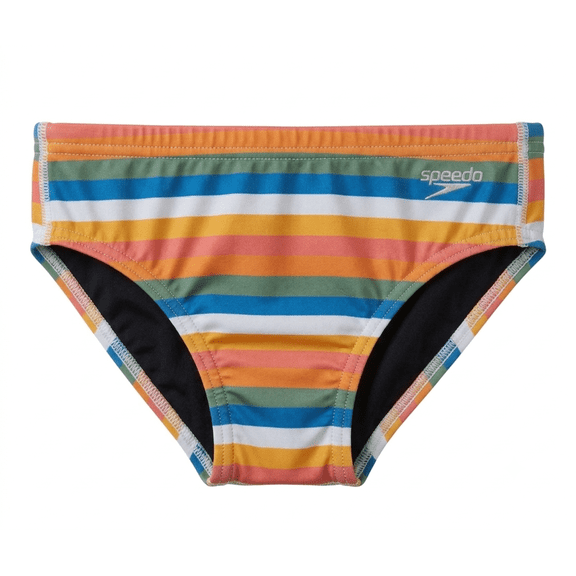 Speedo Men's Swimsuit Brief Vibe Green Stripe Size 30
