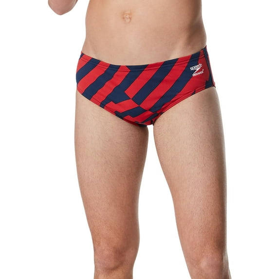 Speedo Men's Vortex Maze Brief (Red/White/Blue, 28)