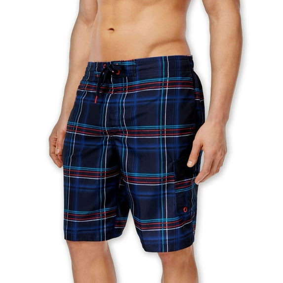 Speedo Mens Airbrush Stripe E-Board Swim Bottom Board Shorts, Blue, Small