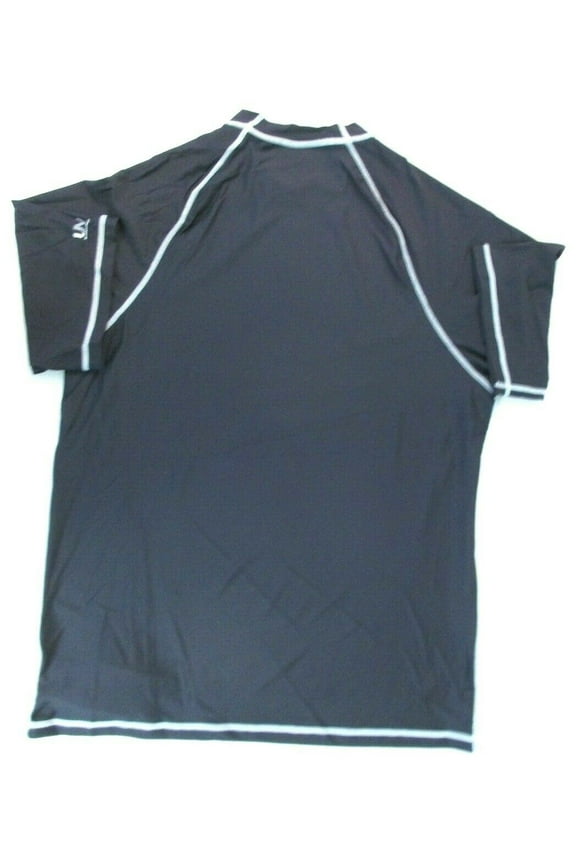 Mens Black Rash Short Sleeve Swim Tees w/UV Block Burn Size M