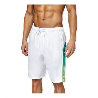 Speedo Mens Ombre Splice Volley Swim Bottom Board Shorts, White, Small