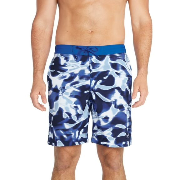 Speedo Men's Board Shorts Printed Swim Blue  Basin 9" M New
