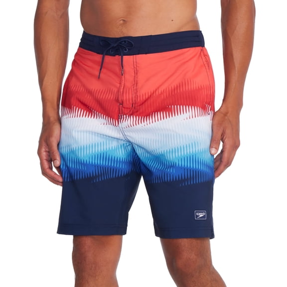 Speedo Mens Regular fit Swim Trunks Swimwear XL Blue White Red