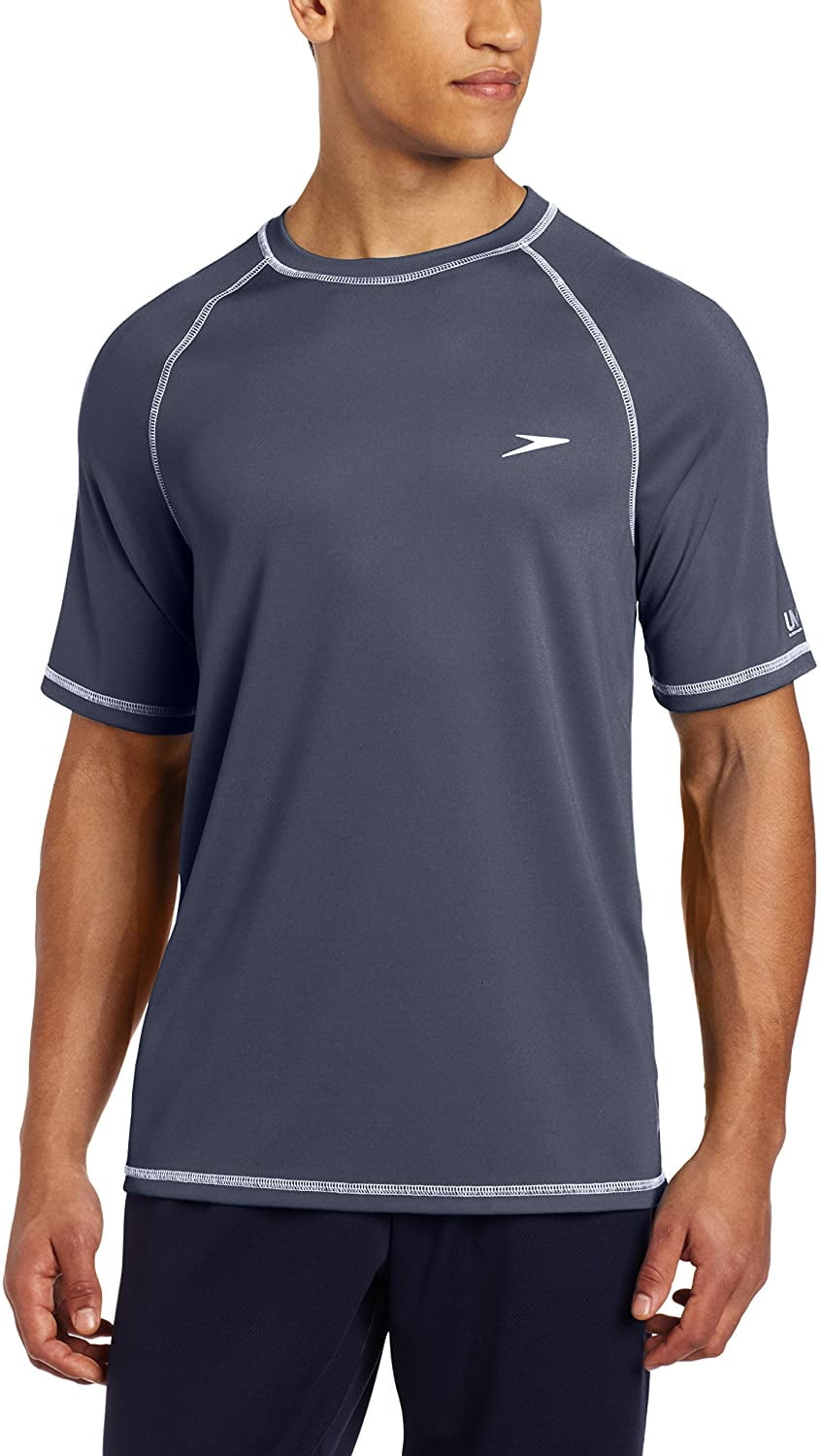 Speedo Mens UV Swim Shirt Short Sleeve Loose Fit Easy Tee Speedo Mens UV Swim Shirt Short Sleeve Loose Fit Easy Tee