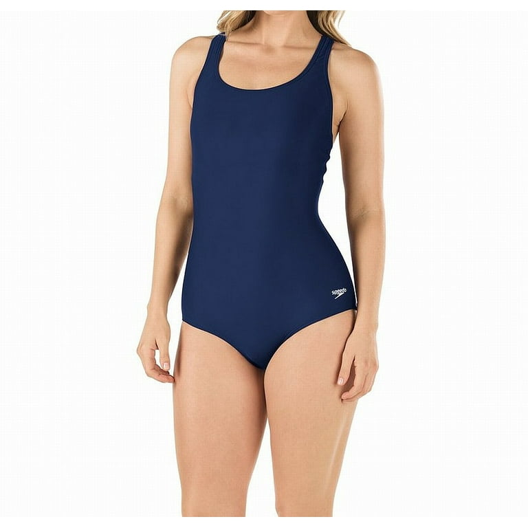 Speedo NEW Blue Womens Size 18 Moderate Coverage One Piece Swimwear