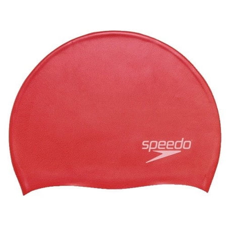 Speedo Silicone Solid Swim Cap Performance Adult Red