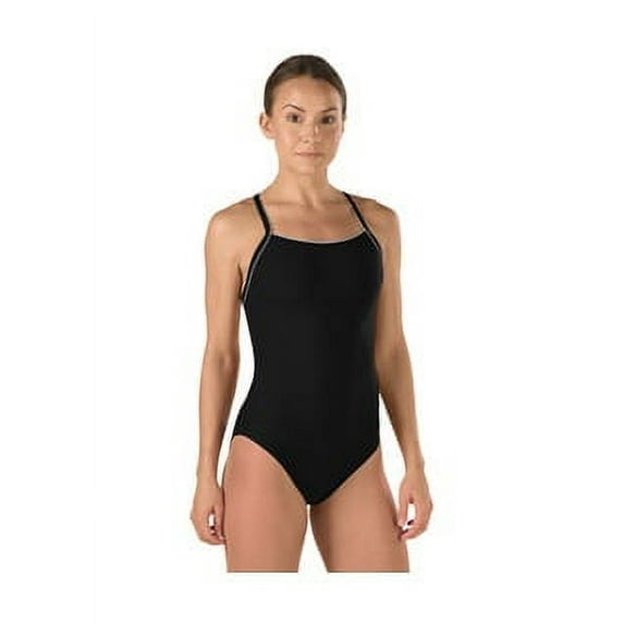 Speedo Women s Swimsuit One Piece Endurance Skimpy Thin Strap Solid Black 34