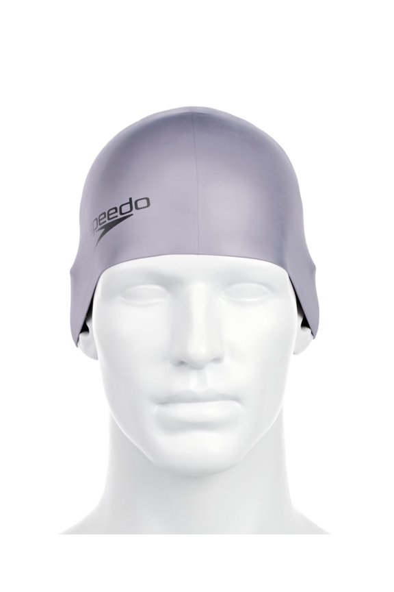 Unisex Adult Plain Moulded Silicone Cap Swimming Cap One Size Chrome